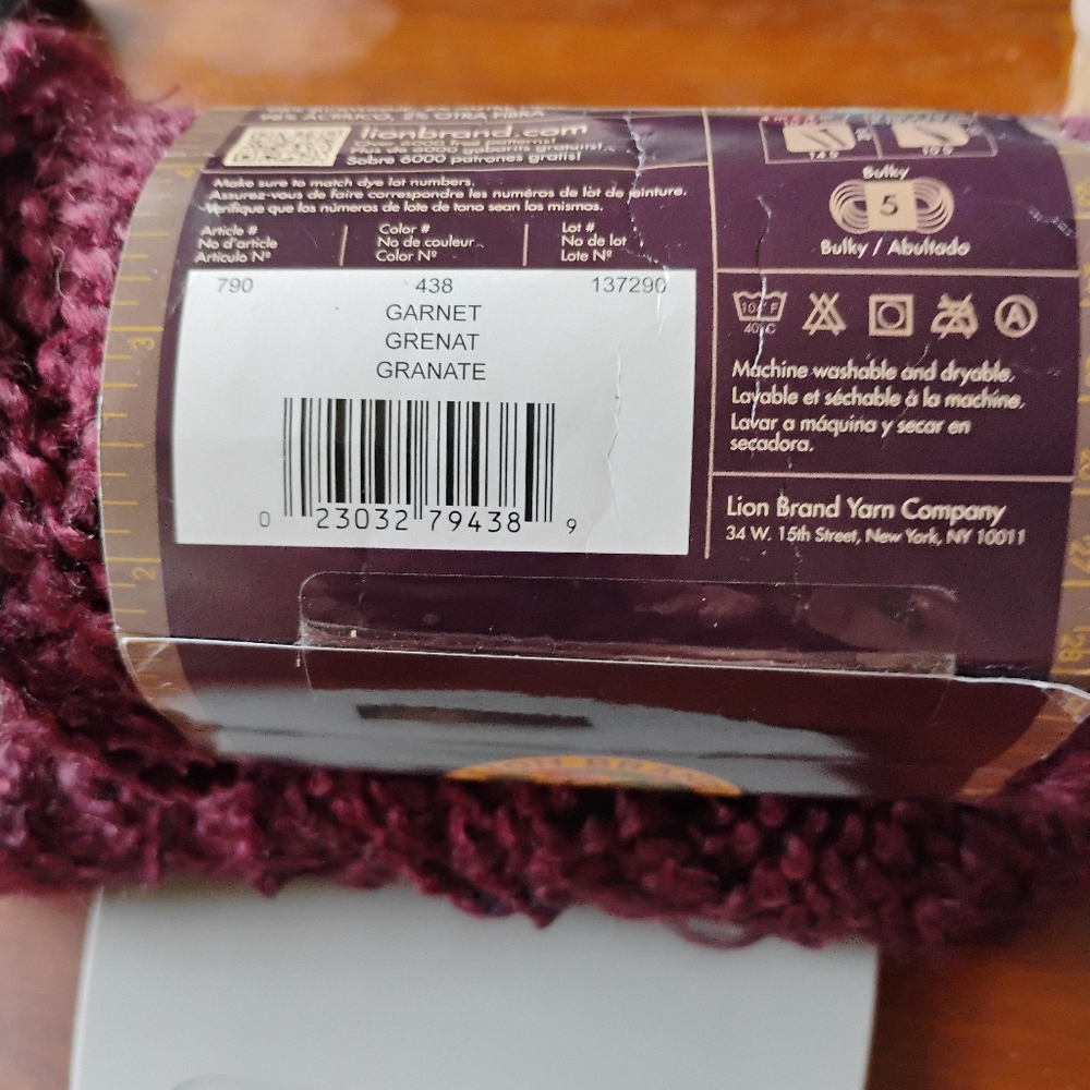 Lion Brand Garnet Yarn